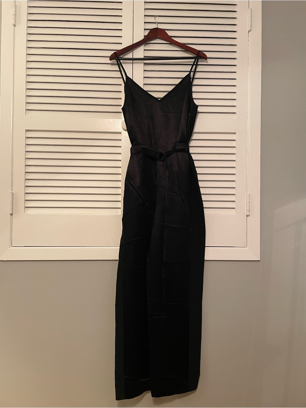 Rag & Bone Black Sleeveless V-Neck Jumpsuit with Belt